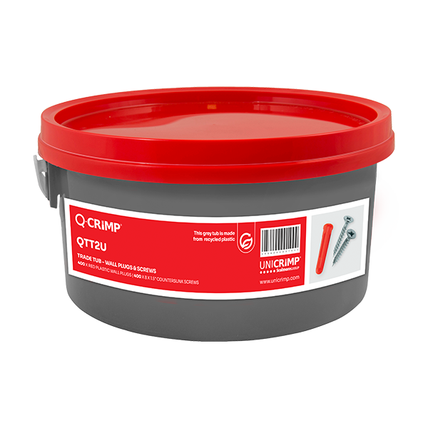 Unicrimp QTT2U Screws and Red Plugs Trade Tub