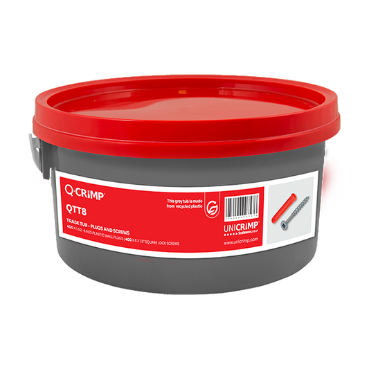Unicrimp QTT8 Screws and Red Plugs Trade Tub