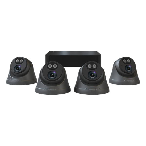 ESP RC24KD4G Rekor IP 4 Channel Full HD CCTV PoE System with 4 x Dome Cameras 1TB Dark Grey