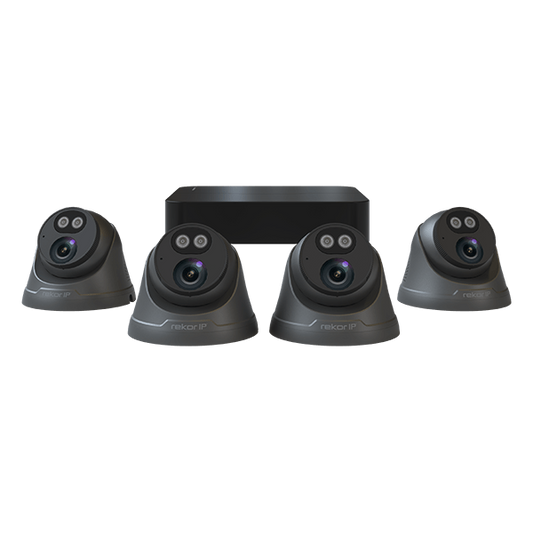 ESP RC24KD4G Rekor IP 4 Channel Full HD CCTV PoE System with 4 x Dome Cameras 1TB Dark Grey