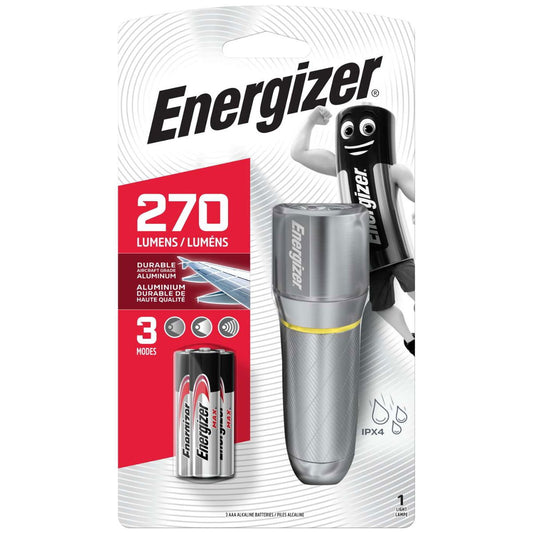 Energizer VISIONHD270 270LM LED Vision HD Metal Torch + 3 x AAA Batteries