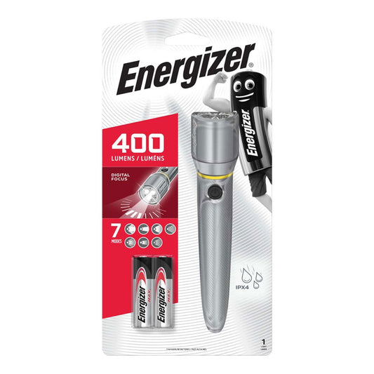 Energizer VISIONHD400 400LM Vision HD Metal LED Torch + 2 x AA Batteries