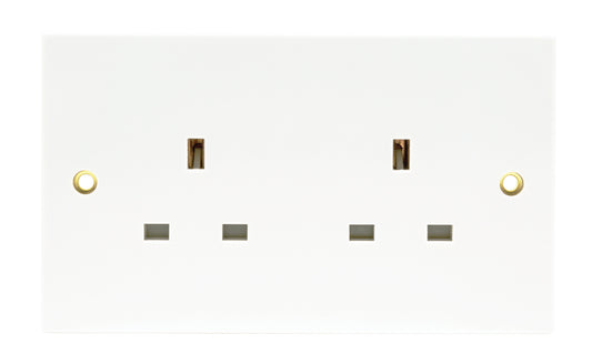Niglon S132 2 Gang 13A Unswitched Socket White Moulded