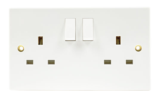 Niglon S132DPS-A 2 Gang 13A DP Switched Socket White Moulded