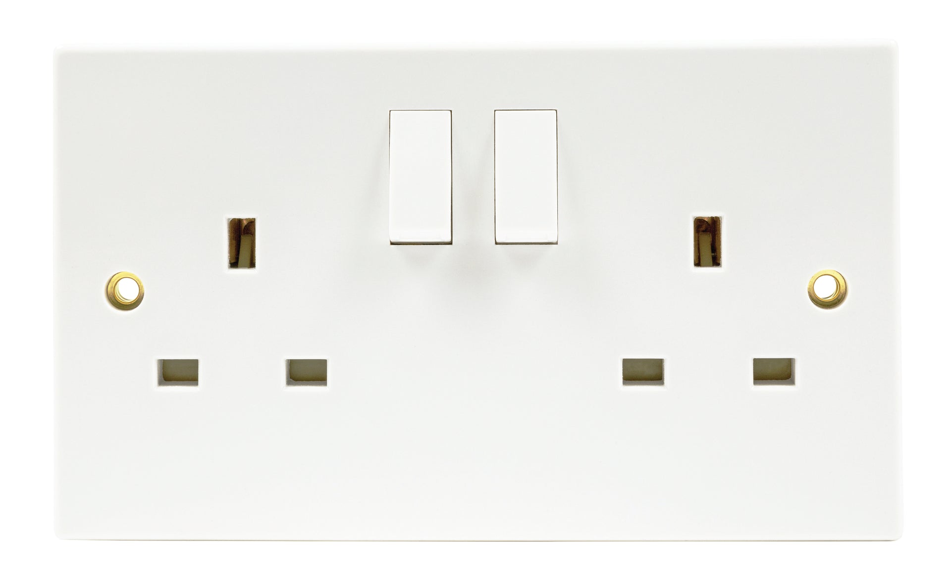 Niglon S132S-A 2 Gang 13A Switched Socket White Moulded