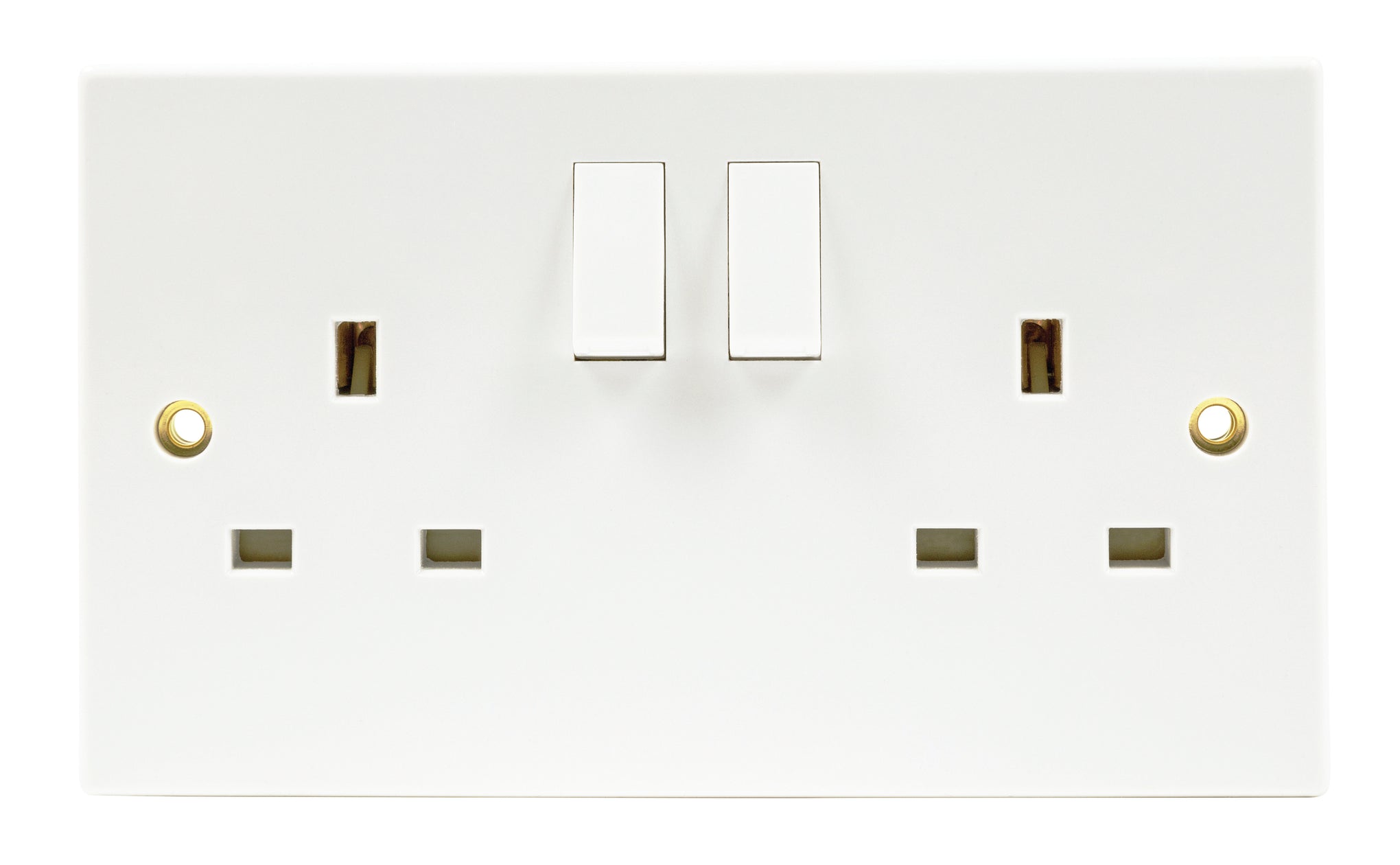 Niglon S132S-A 2 Gang 13A Switched Socket White Moulded