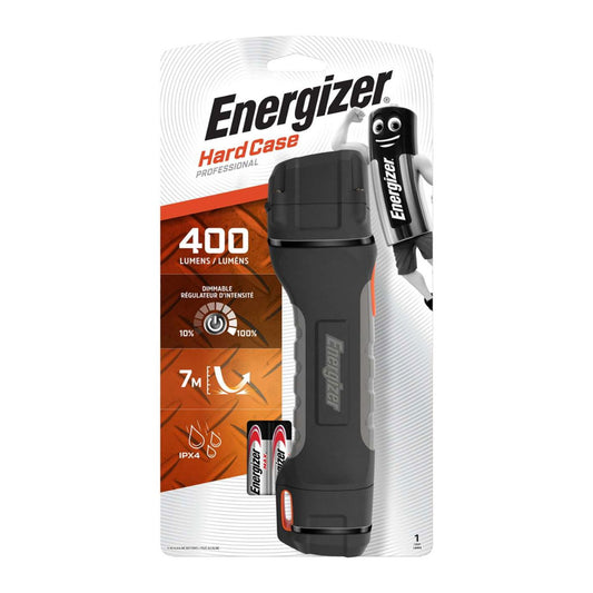 Energizer HC400 400LM Hardcase Project Plus LED Torch + 4 x AA Batteries