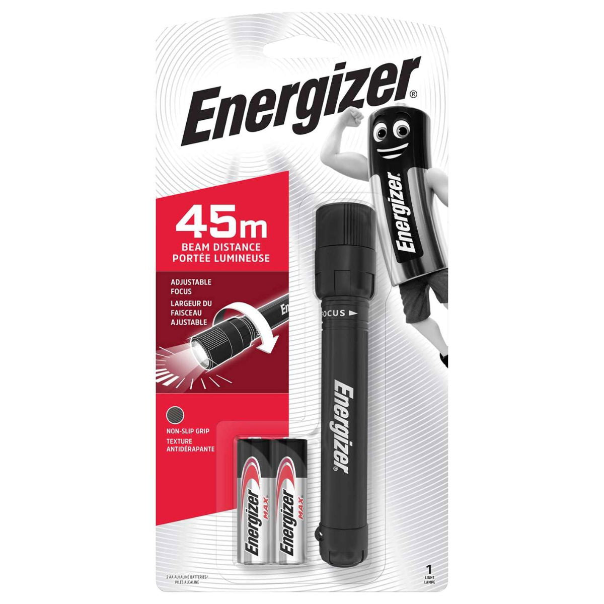 50lm Energizer FOCUS 50LM Focus LED Torch + 2 x AA Batteries – ETC Electrical