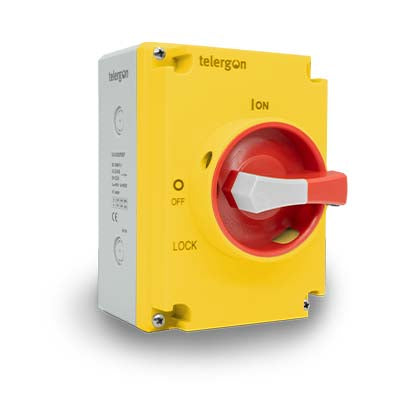 Switchtec S3-00203N4EP Telergon S3 20A 3P+N Enclosed Switch Disconnector Yellow & Grey IP66
