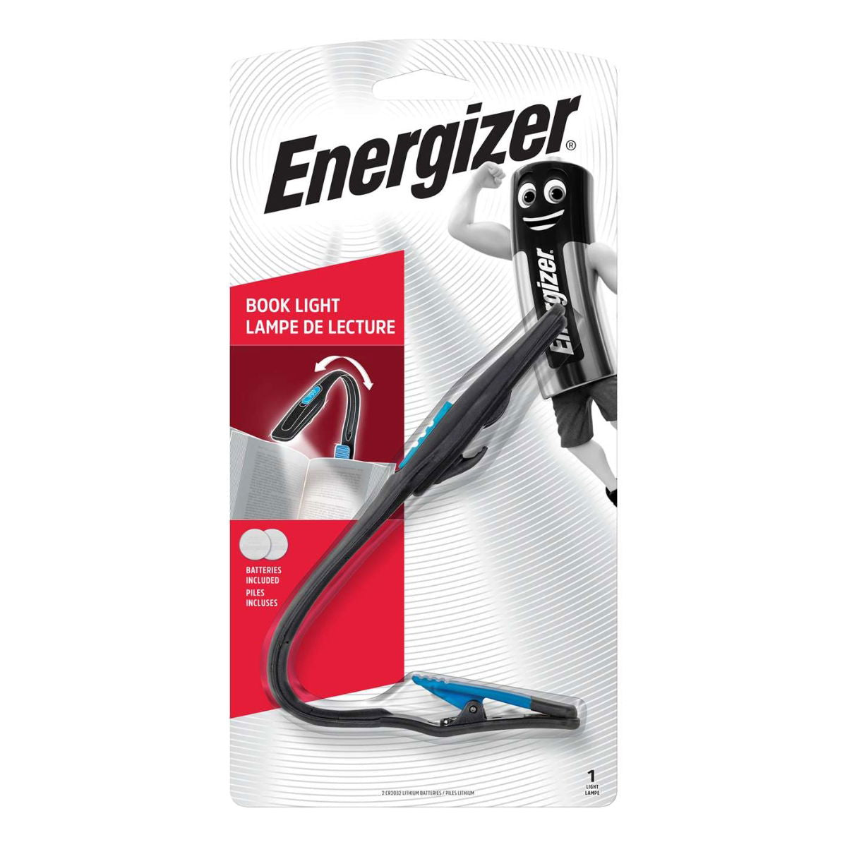 Energizer BOOKLITE 11LM LED Booklite Torch + 2 x 2032 Coinc Cell Batteries