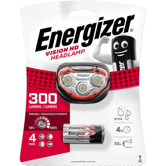 Energizer VISIONHD300 300LM Vision HD Headlight + 3 x AAA Batteries