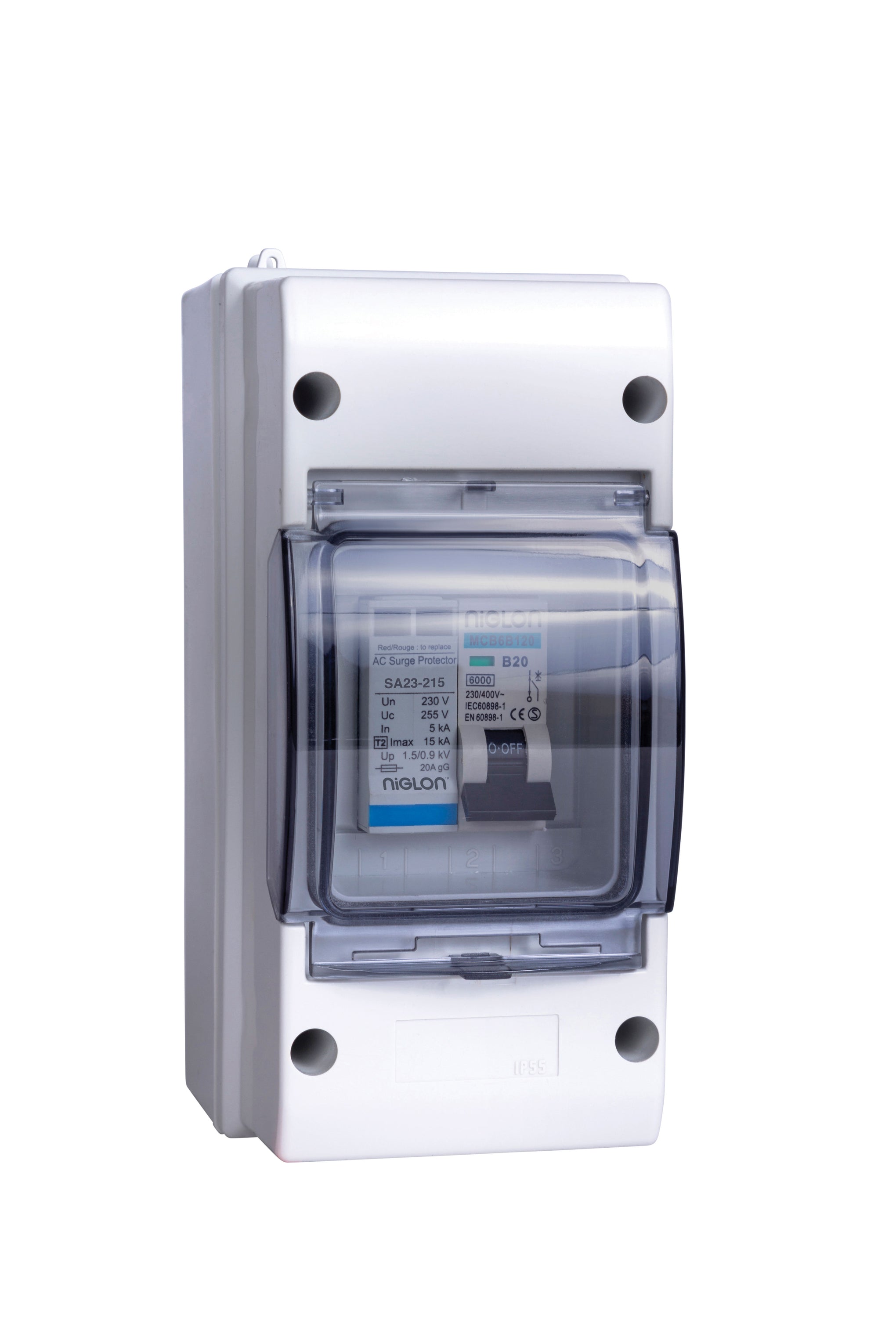 Niglon SAE3-23-215A 3 Module 1P+N Enclosed Surge Protection Device IP55