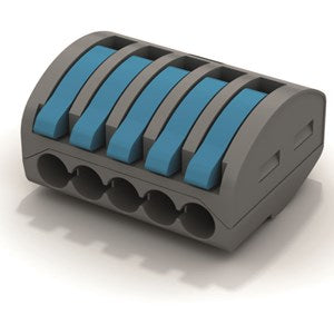 Wiska SBOX5/100 32A 5-Pole Terminals Lever Connectors Grey/Blue (100)