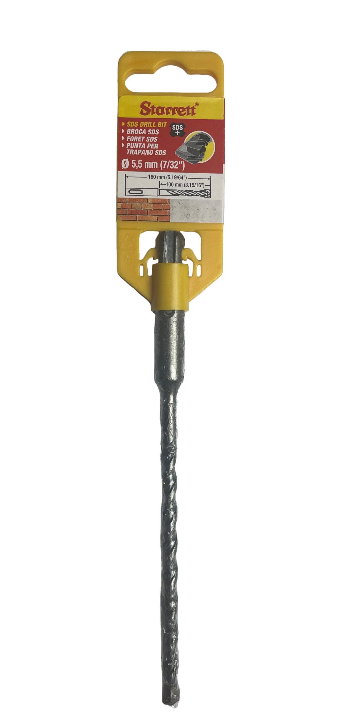 Starrett KBPS055B 5.5 x 160mm SDS Plus 2 Point Drill Bit