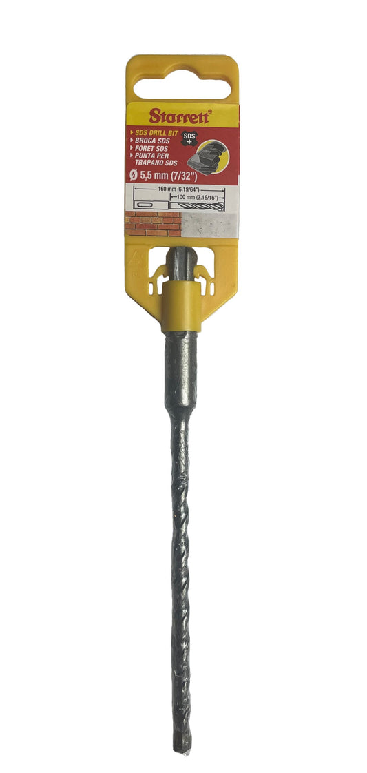 Starrett KBPS055B 5.5 x 160mm SDS Plus 2 Point Drill Bit