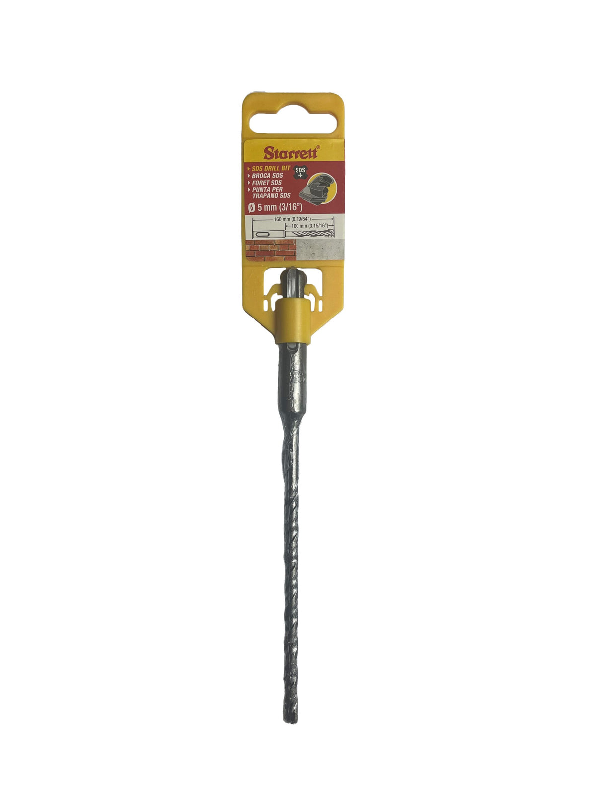 Starrett KBPS05B 5 x 160mm SDS Plus 2 Point Drill Bit