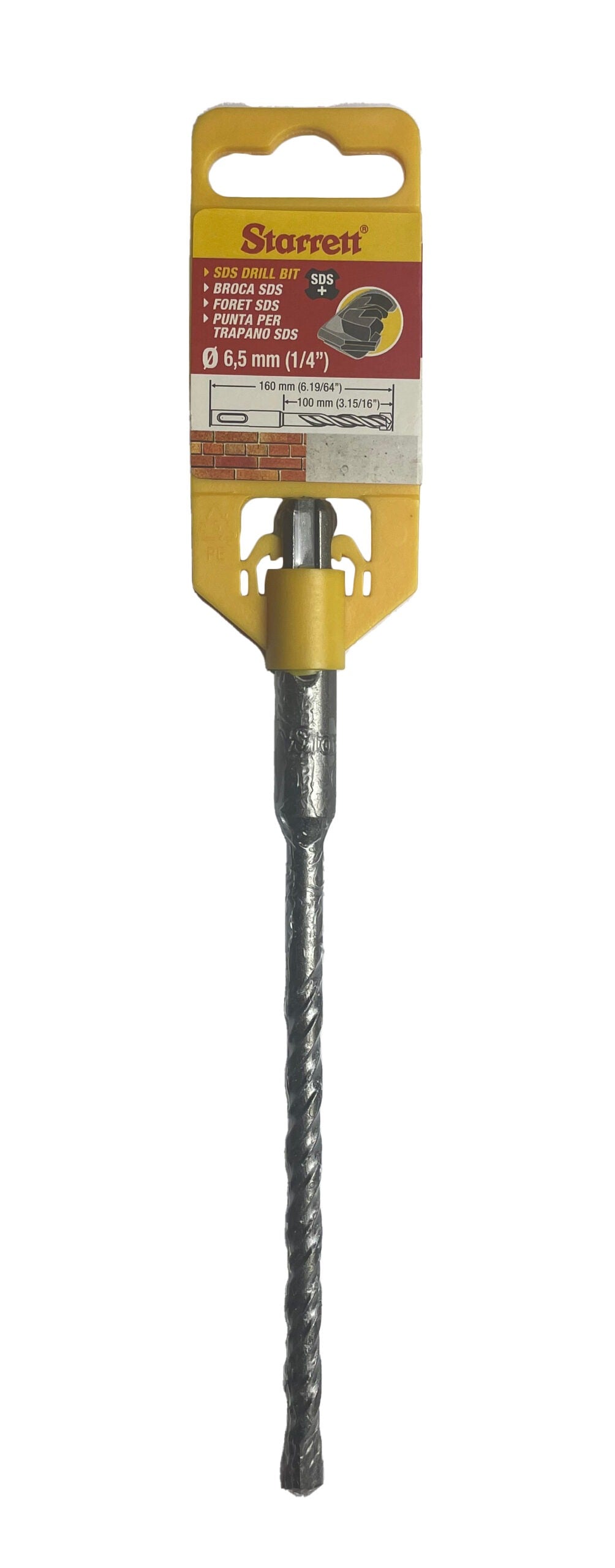 Starrett KBPS065B 6.5 x 160mm SDS Plus 2 Point Drill Bit