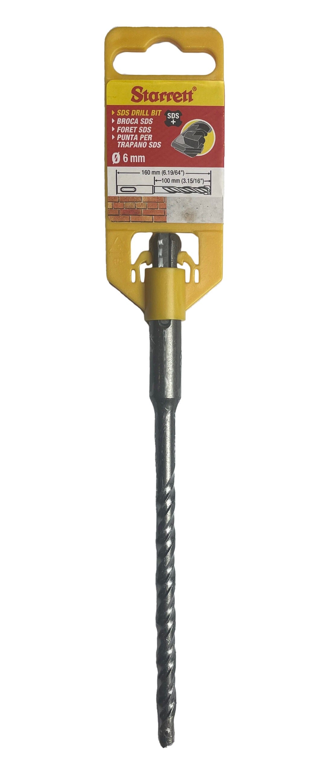 Starrett KBPS06B 6 x 160mm SDS Plus 2 Point Drill Bit