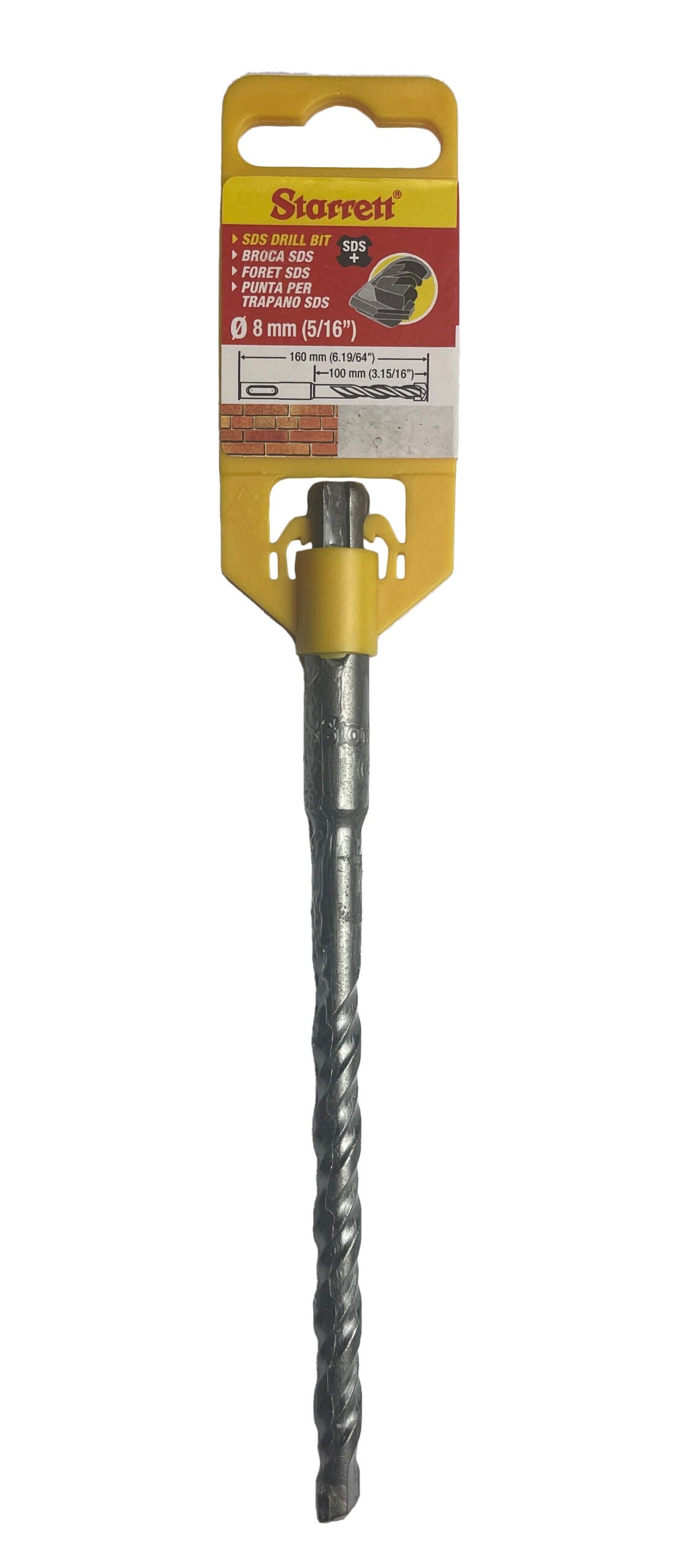 Starrett KBPS08B 8 x 160mm SDS Plus 2 Point Drill Bit