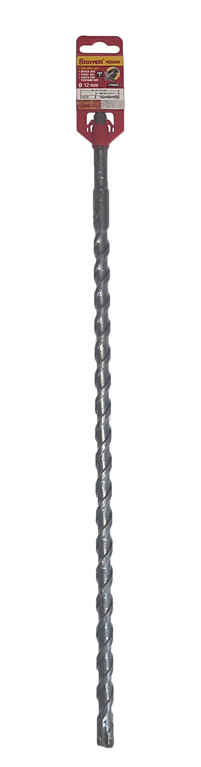 Starrett KBPX12E 12 x 460mm SDS Plus 4 Point Drill Bit
