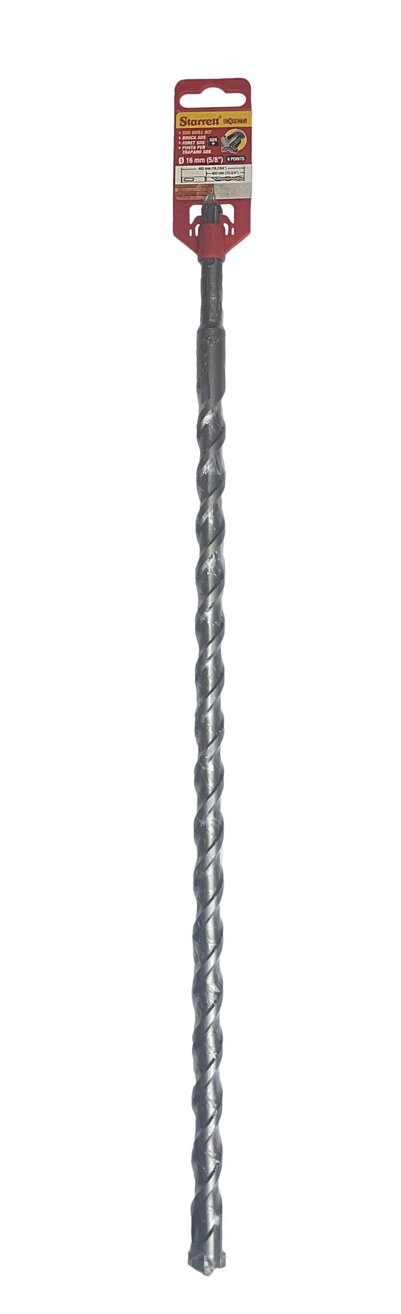 Starrett KBXP16E 16 x 460mm SDS Plus 4 Point Drill Bit