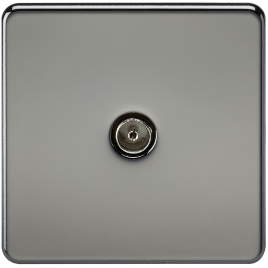 Knightsbridge SF0100BN 1 Gang TV Outlet (Non Isolated) Black Nickel