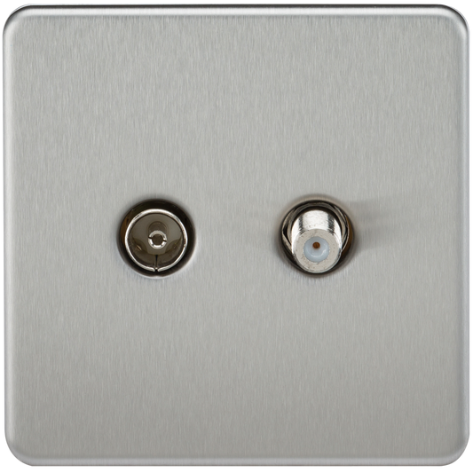 Knightsbridge SF0140BC 1 Gang TV / Satellite Outlet (Non Isolated) Brushed Chrome