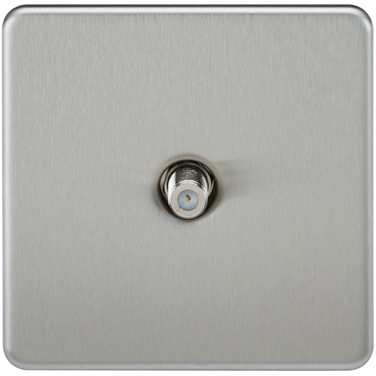 Knightsbridge SF0150BC 1 Gang Satellite Outlet (Non Isolated) Brushed Chrome