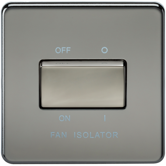 Knightsbridge SF1100BN 1 Gang TP Fan Isolator Switch Black Nickel