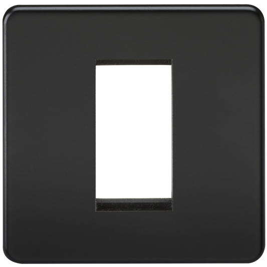 Knightsbridge SF1GMB 1 Gang 1 Module Euromodule Faceplate Matt Black