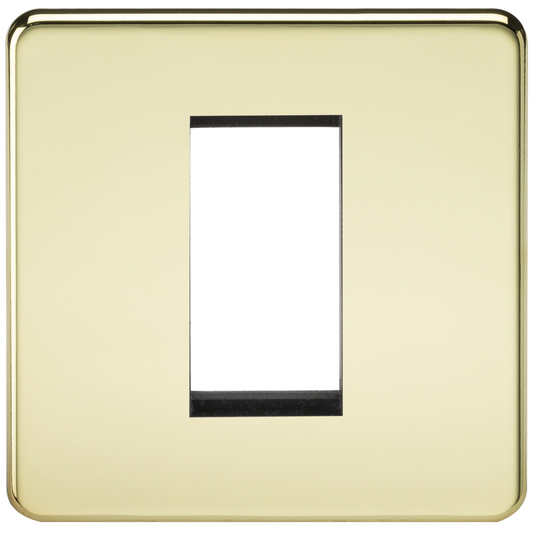 Knightsbridge SF1GPB 1 Gang 1 Module Euromodule Faceplate Polished Brass