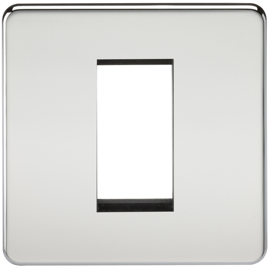 Knightsbridge SF1GPC 1 Gang 1 Module Euromodule Faceplate Polished Chrome