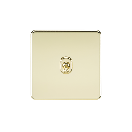 Knightsbridge SF1TOGPB 1 Gang 2 Way Toggle Switch Polished Brass