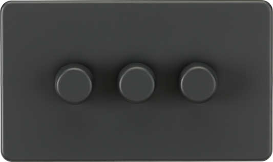 Knightsbridge SF2193AT 3 Gang 2 Way 150W LED Dimmer Anthracite