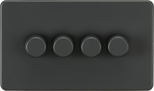 Knightsbridge SF2194AT 4 Gang 2 Way 150W LED Dimmer Anthracite