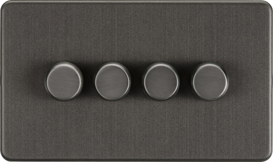 Knightsbridge SF2194SB 4 Gang 2 Way 150W LED Dimmer Smoked Bronze