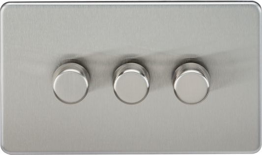 Knightsbridge SF2193BC 3 Gang 2 Way 150W LED Dimmer Brushed Chrome