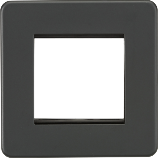 Knightsbridge SF2GAT 1 Gang 2 Module Euromodule Faceplate Anthracite