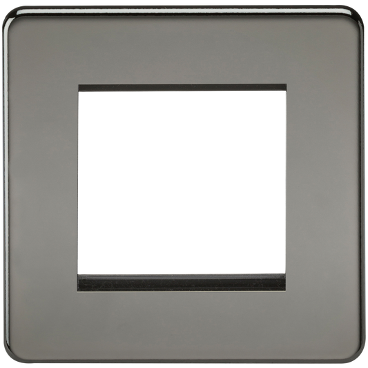 Knightsbridge SF2GBN 1 Gang 2 Module Euromodule Faceplate Black Nickel