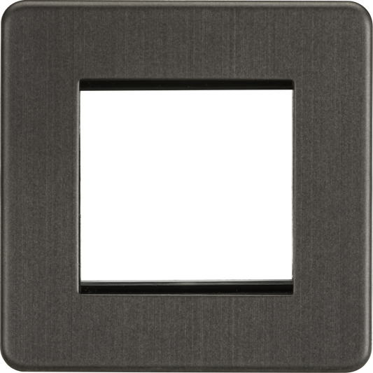 Knightsbridge SF2GSB 1 Gang 2 Module Euromodule Faceplate Smoked Bronze