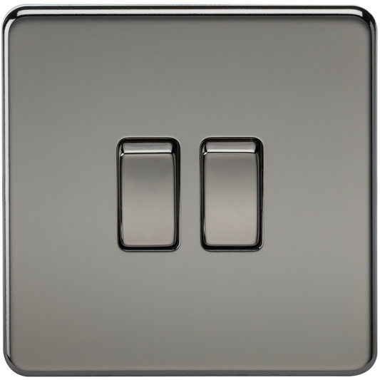 Knightsbridge SF3000BN 2 Gang 2 Way Switch Black Nickel