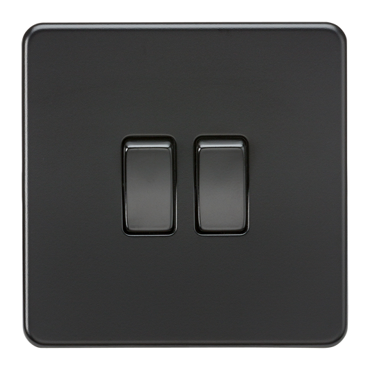 Knightsbridge SF3000MBB 2 Gang 2 Way Switch Matt Black