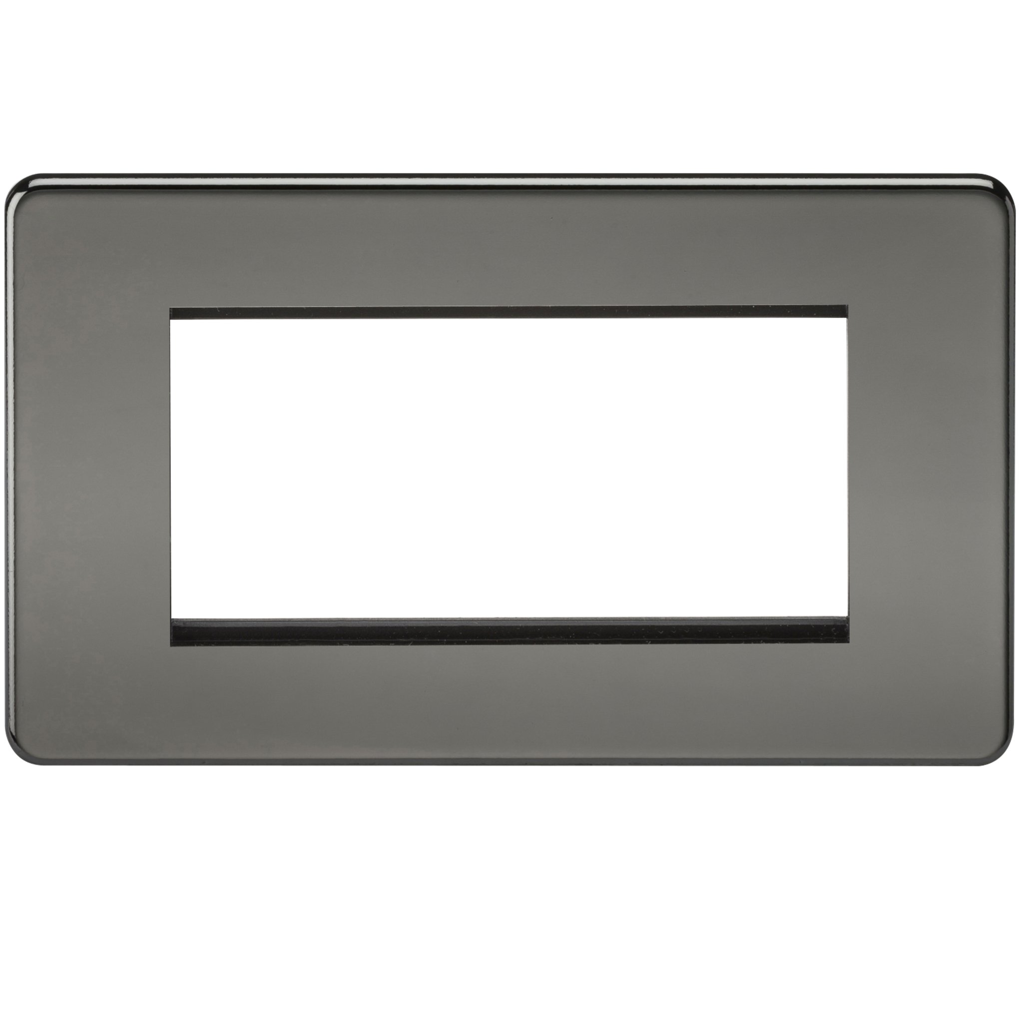 Knightsbridge SF4GBN 2 Gang 4 Module Euromodule Faceplate Black Nickel