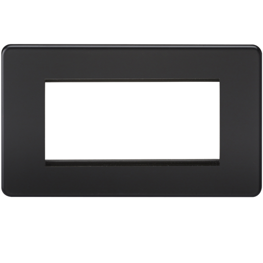 Knightsbridge SF4GMB 2 Gang 4 Module Euromodule Faceplate Matt Black
