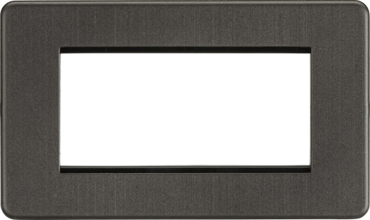 Knightsbridge SF4GSB 2 Gang 4 Module Euromodule Faceplate Smoked Bronze