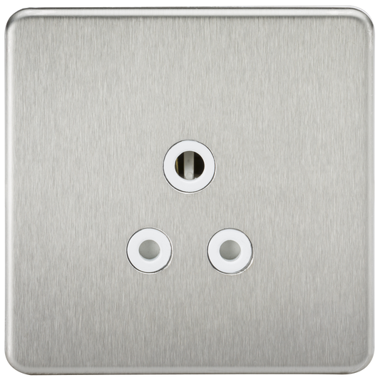 Knightsbridge SF5ABCW 1 Gang 5A Unswitched Socket Brushed Chrome White Insert
