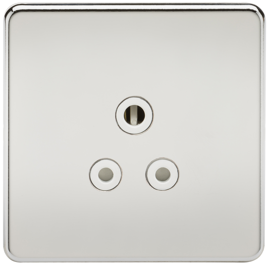 Knightsbridge SF5APCW 1 Gang 5A Unswitched Socket Polished Chrome White Insert