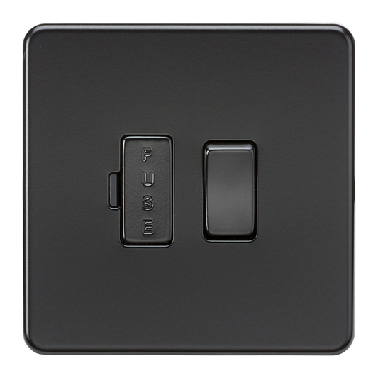 Knightsbridge SF6300MBB 13A DP Switched Spur Matt Black