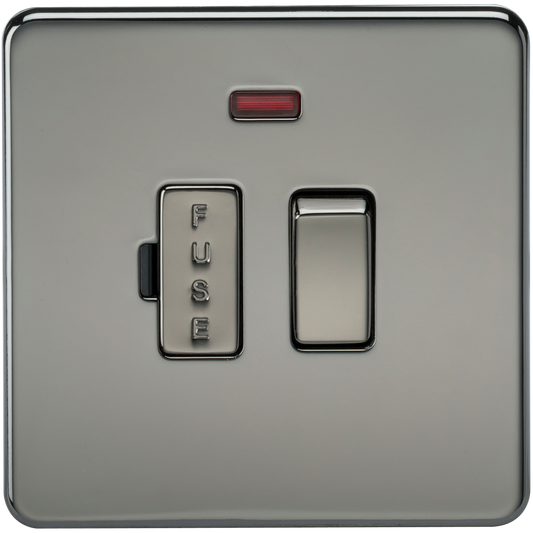 Knightsbridge SF6300NBN 13A DP Switched Spur with Neon Black Nickel