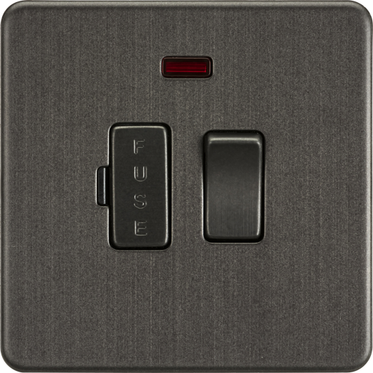 Knightsbridge SF6300NSB 13A DP Switched Spur with Neon Smoked Bronze